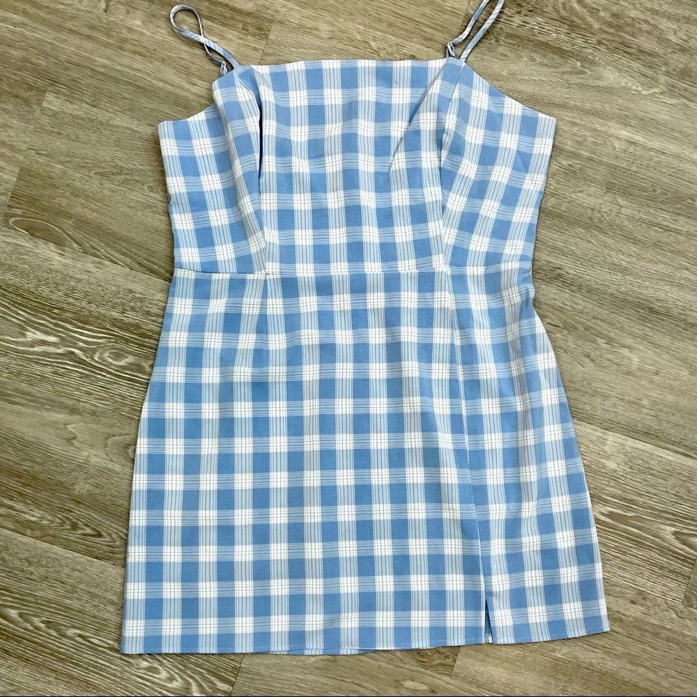 Nordstorm Bp Gingham Sheath Cami Mini Dress in Blue BabyDoll Mini Dress - Picture 3 of 10
